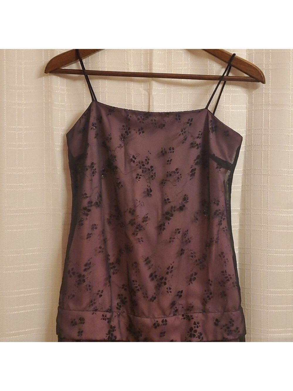 Arianna By Rachel Kaye Black and Purple Floral‎ Dress Womens Size 4p 4 Petite